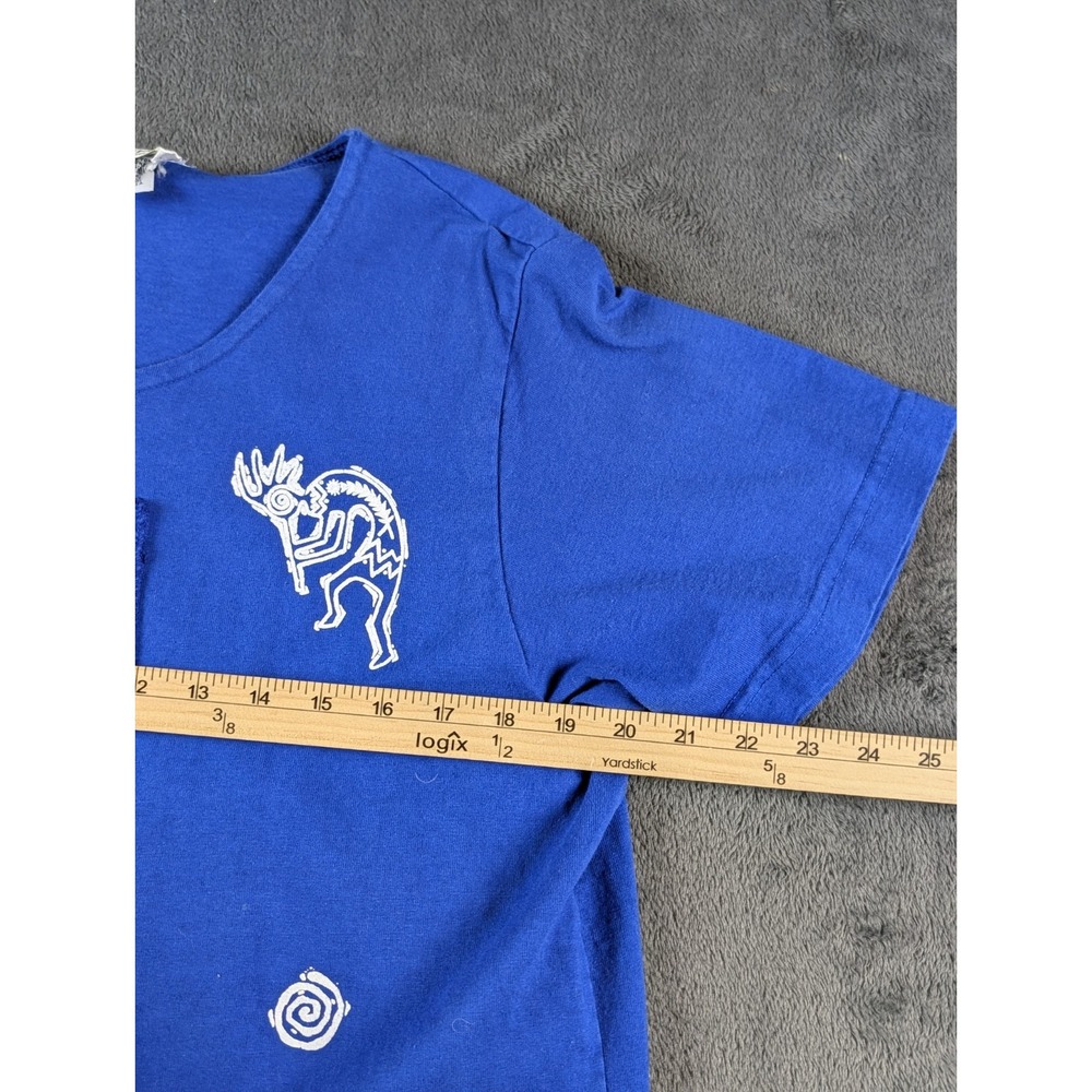 Vintage Tanuja USA Blue Dress XL Kokopelli Southwestern Cotton Pockets 90s Art - Picture 9 of 10